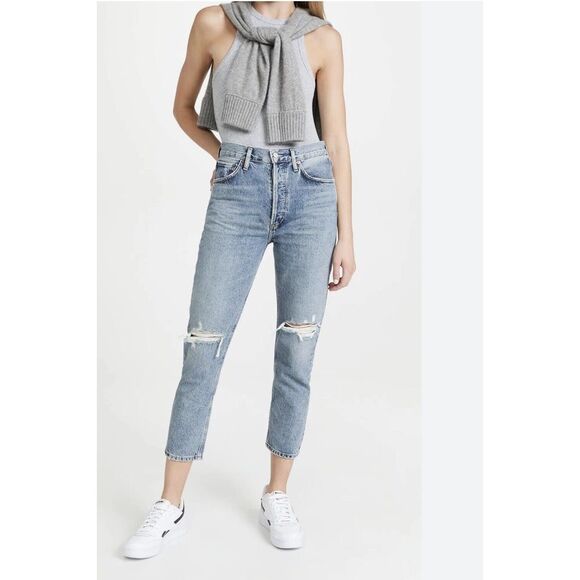 Agolde Denim - Agolde Riley High-Waist Ankle Straight-Leg Jeans Women'sPants Size 27‎